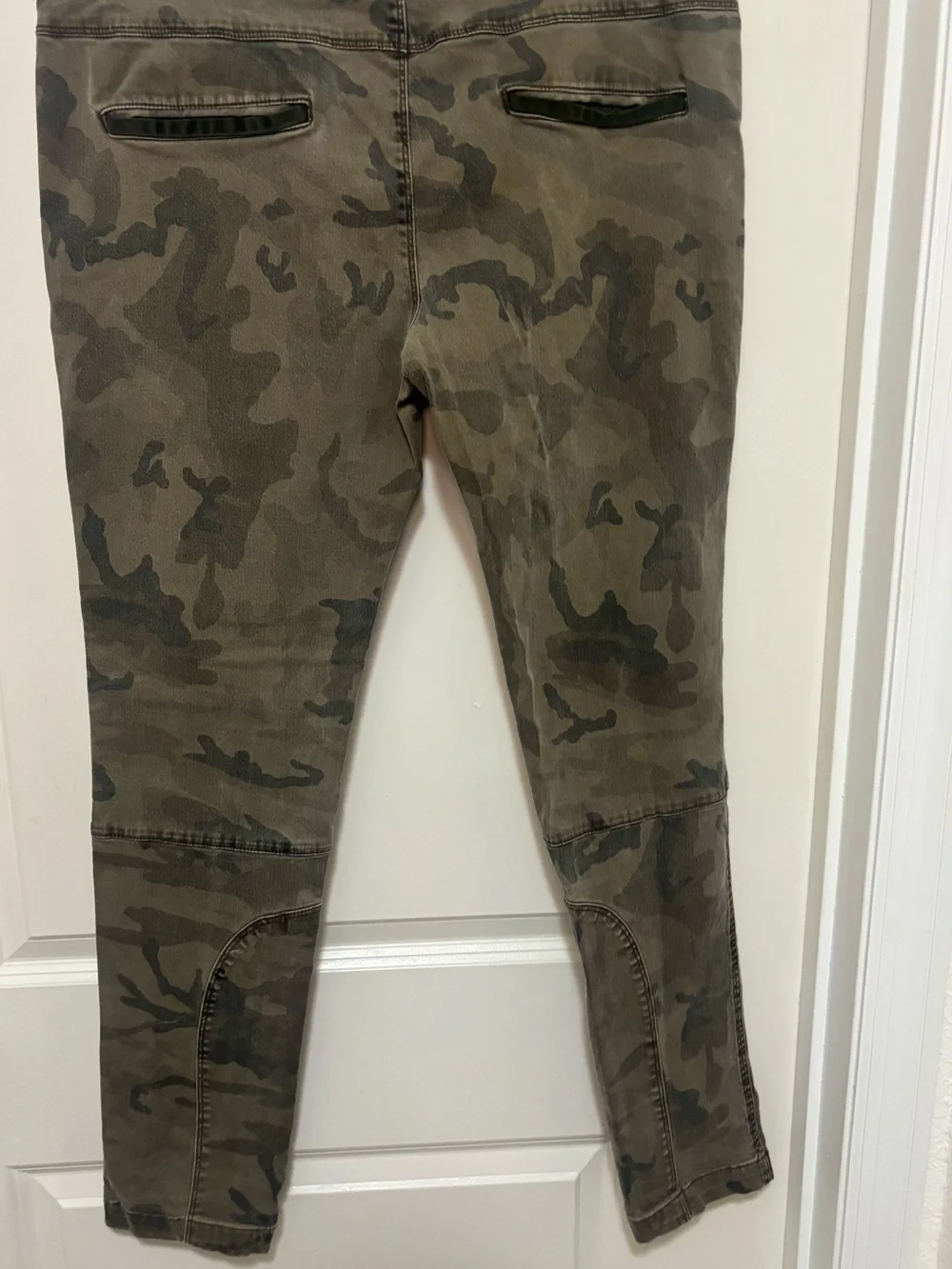 Zara Camo Moto Skinny Pants - Olive Green